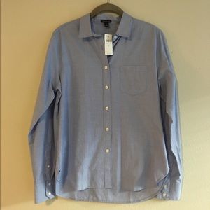 NWT Ann Taylor Classic Blue Dress Shirt Sz 6/M